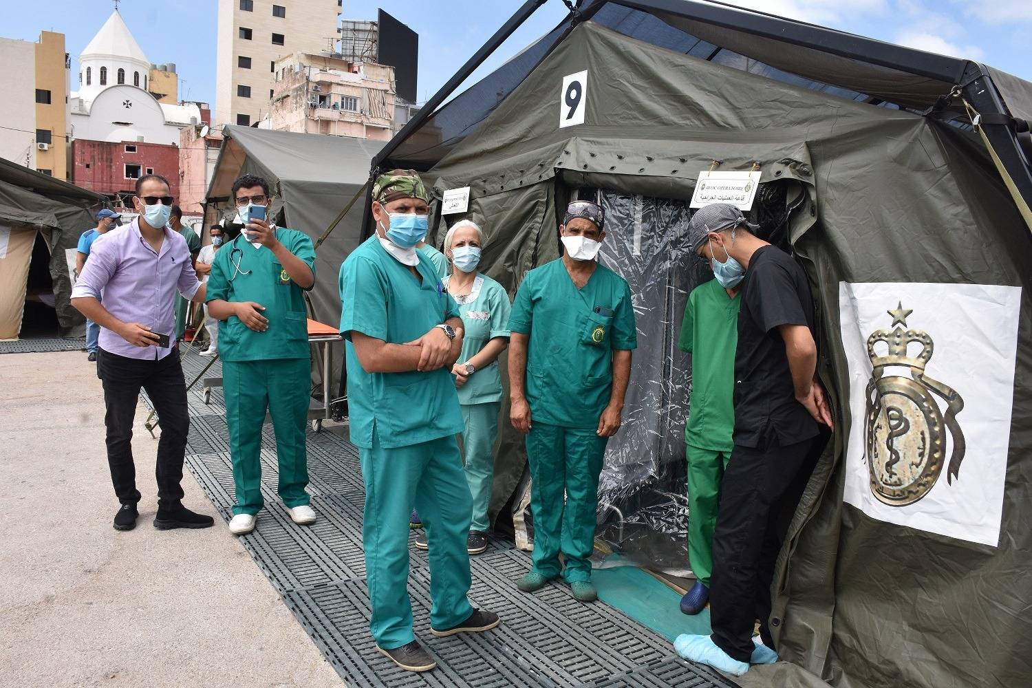 افتتاح المستشفى المغربي الميداني في بيروت بحضور السفير المغربي ونخبة من النجوم
