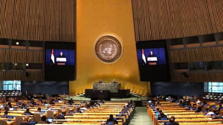 أمام الجمعية العامة.. السيسي يدعو إلى محاسبة الدول الخارقة للقانون الدولي