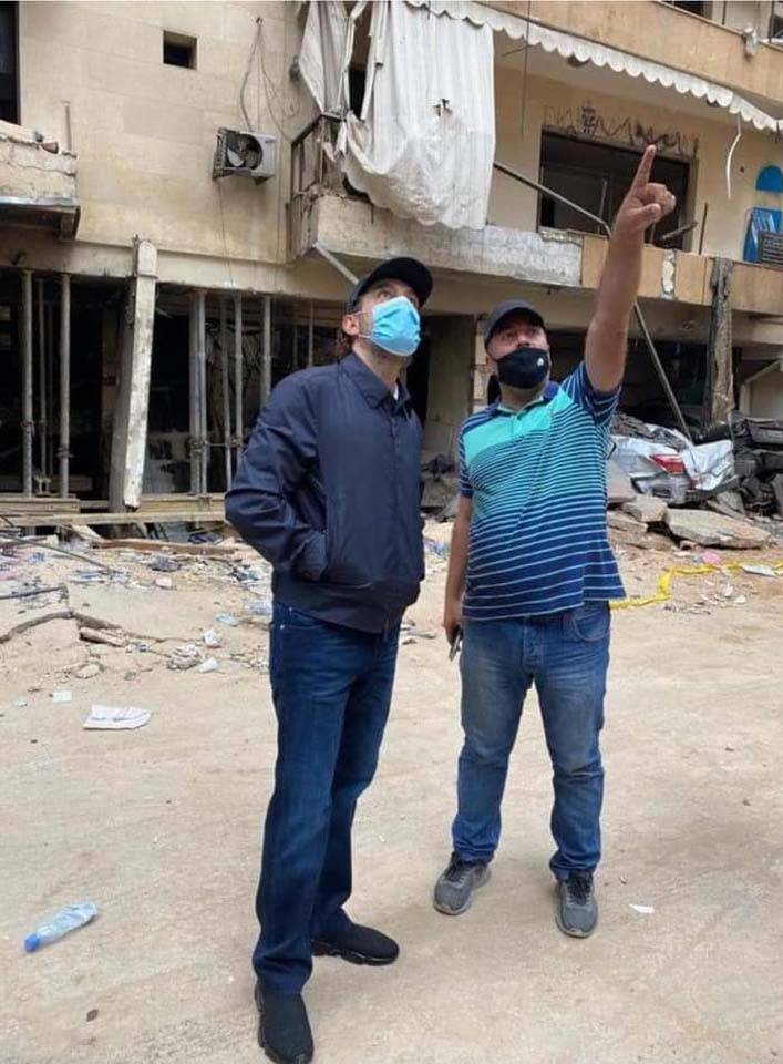 الحريري زار موقع انفجار الطريق الجديدة