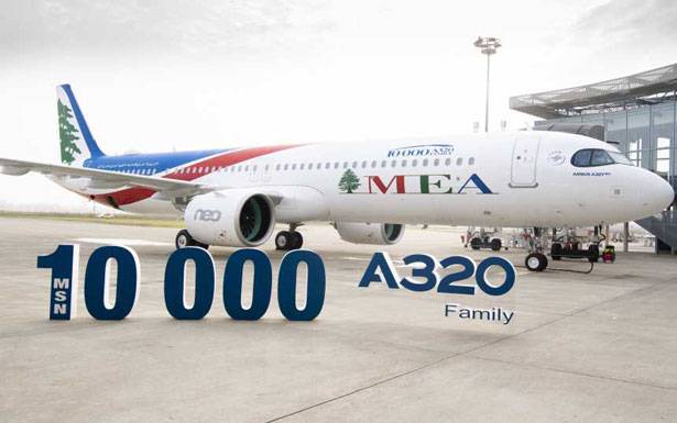«ميدل إيست» تتسلّم من «إيرباص» طائرة «A320»