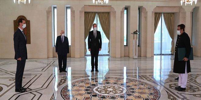 الأسد يتسلم أوراق اعتماد سفيري سلطنة عمان وباكستان