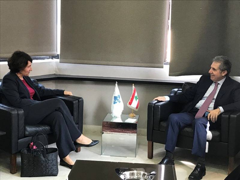 سفيرة فرنسا تؤكد لوزير المالية دعم بلادها للبنان وأهمية البدء بمهمة الانقاذ
