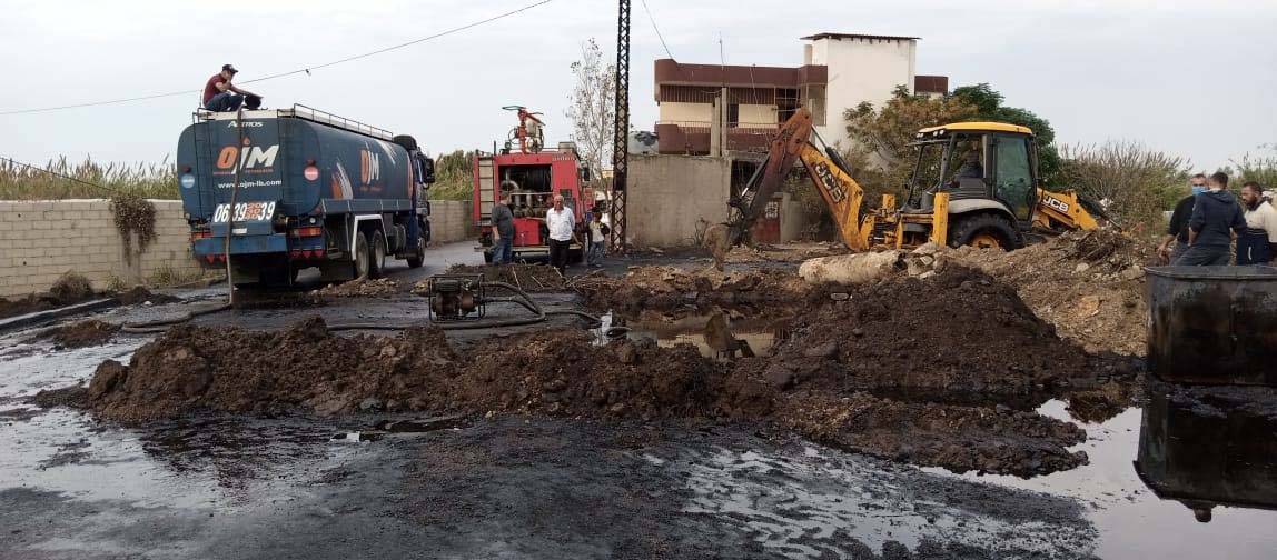 المباشرة باصلاح الاعطال في انابيب النفط في العبدة