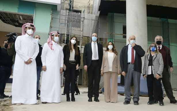 عكر وحسن تفقدا مستشفى الكرنتينا مع مسؤولين قطريين لاستطلاع سبل اعادة بنائه وتجهيزه بهبة قطرية