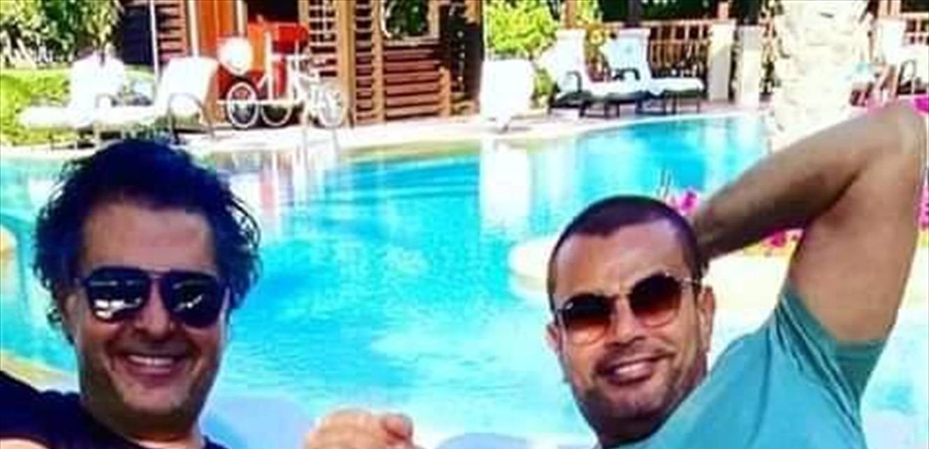 فيديو طريف يجمع عمرو دياب وراغب علامة في دبي