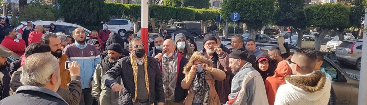 احتجاجات في صيدا رفضاً لقرار الاقفال