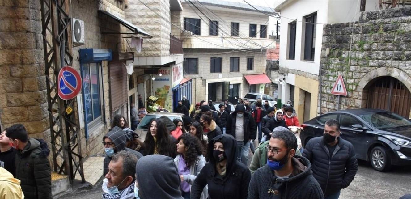 مسيرة في حاصبيا تضامنا مع أهالي طرابلس