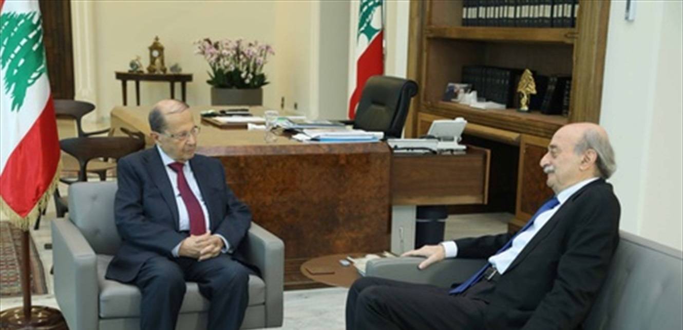 جنبلاط من بعبدا: الأرقام لم تعد مهمة والتسوية أصبحت ضرورية