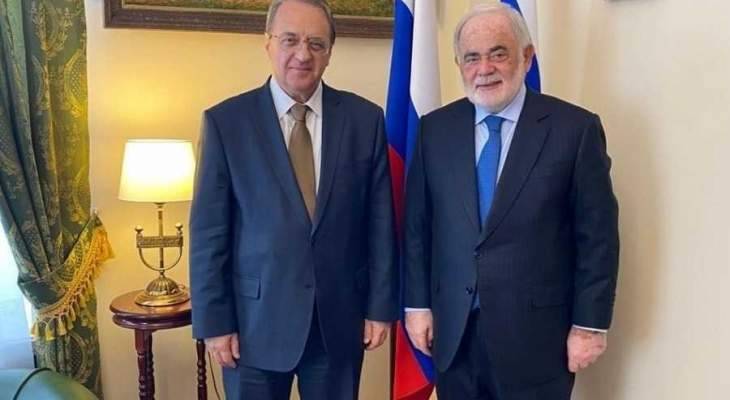 بوغدانوف التقى أبوزيد: ملتزمون بمواصلة الاتصالات مع جميع القوى السياسية الرائدة لتعزيز الاستقرار
