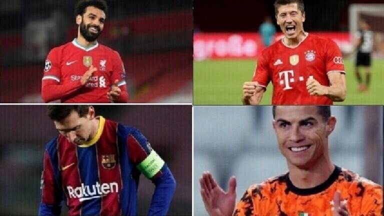 الحذاء الذهبي.. ليفاندوفسكي يتصدر وصلاح يتقدم ورونالدو يفوت الفرصة