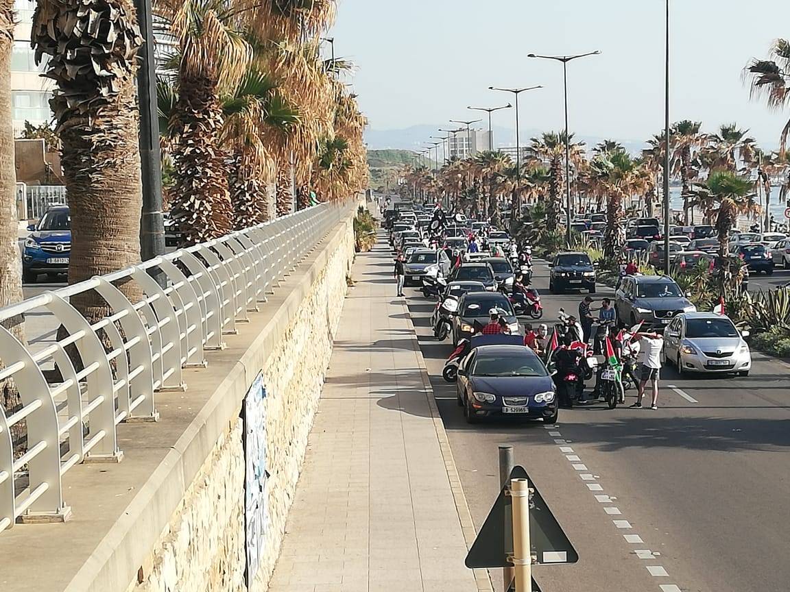 المرابطون لبوا نداء شدوا الرحال الى فلسطين بمسيرة سيارة في بيروت