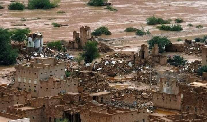 السيول تضرب مدينة تاريخية في اليمن محدثة أضرار مادية وبشرية