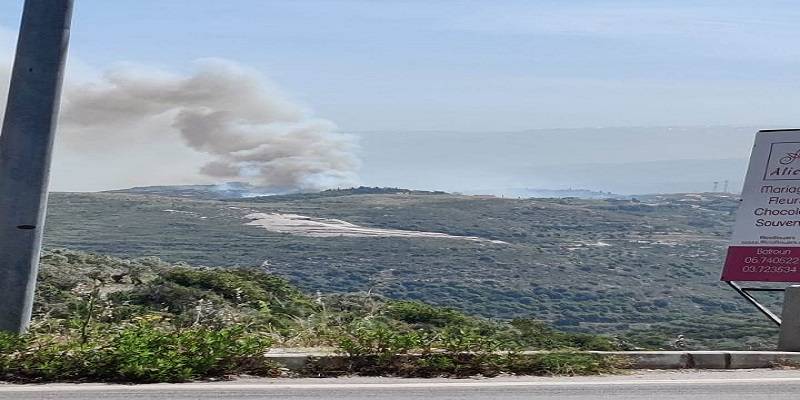 حريق كبير في خراج كفرحي اخمده الدفاع المدني بمؤازرة من البلدية والاهالي