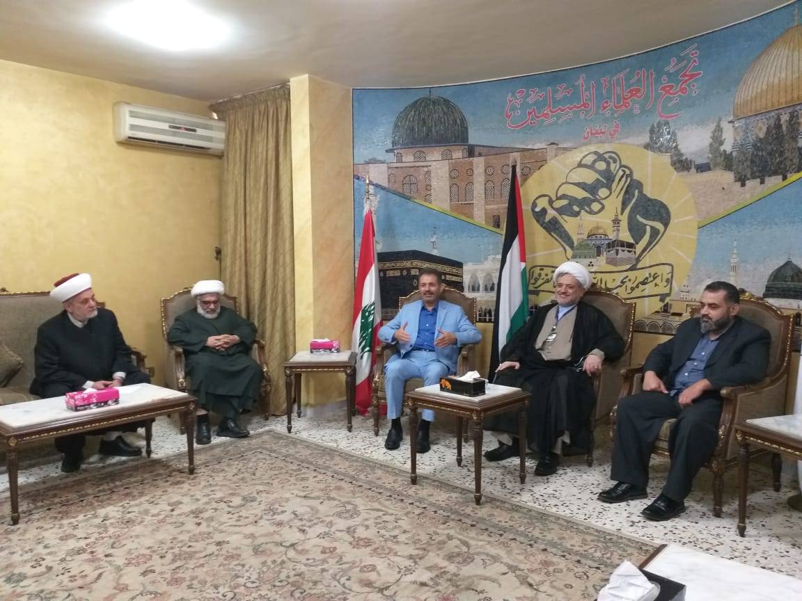 وفد من الجهاد الاسلامي زار تجمع العلماء والبحث تناول الاوضاع المستجدة على الساحة الفلسطينية