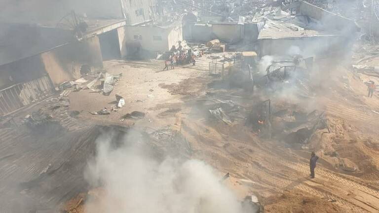 استهداف الطيران الإسرائيلي لمصنع شمالي قطاع غزة