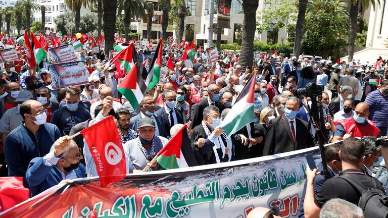 مظاهرات حاشدة في تونس تضامنا مع فلسطين