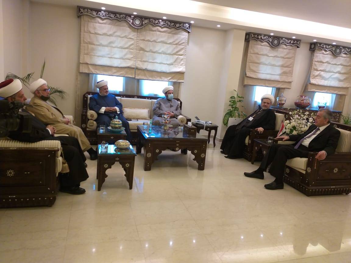 وفد تجمع العلماء زار السفير السوري مهنئا باعادة انتخاب الأسد
