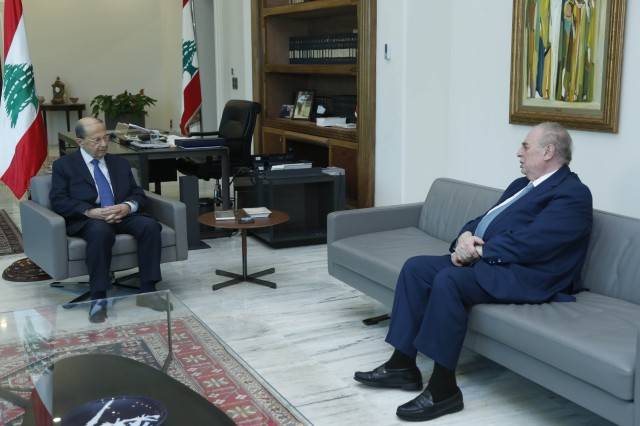 عون بحث بكلفة انجاز مشروع سد جنة وموضوع البطاقة التمويلية