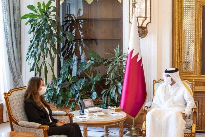 عكر تختتم زيارتها لقطر بلقاء بن عبد العزيز آل ثاني