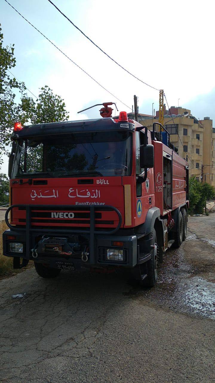 اخماد حريق أعشاب في القليعات