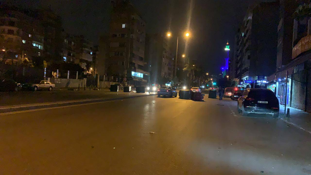 قطع طريق كورنيش المزرعة عند مسجد عبد الناصر