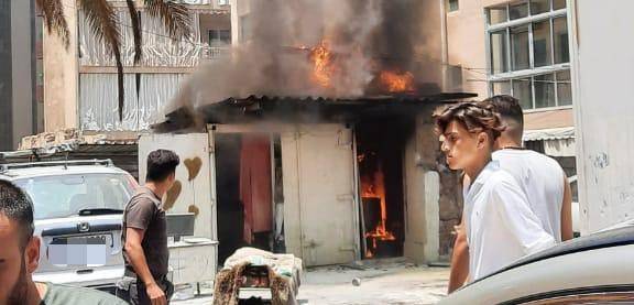 حريق في غرفة ناطور أحد الفنادق