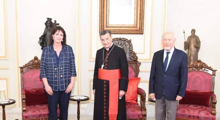 ماينزا بحثت مع الراعي دور أميركا والمجتمع الدولي في مساعدة لبنان