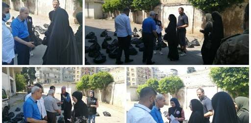 خير يشرف على توزيع حصص غذائية في طرابلس والمنية
