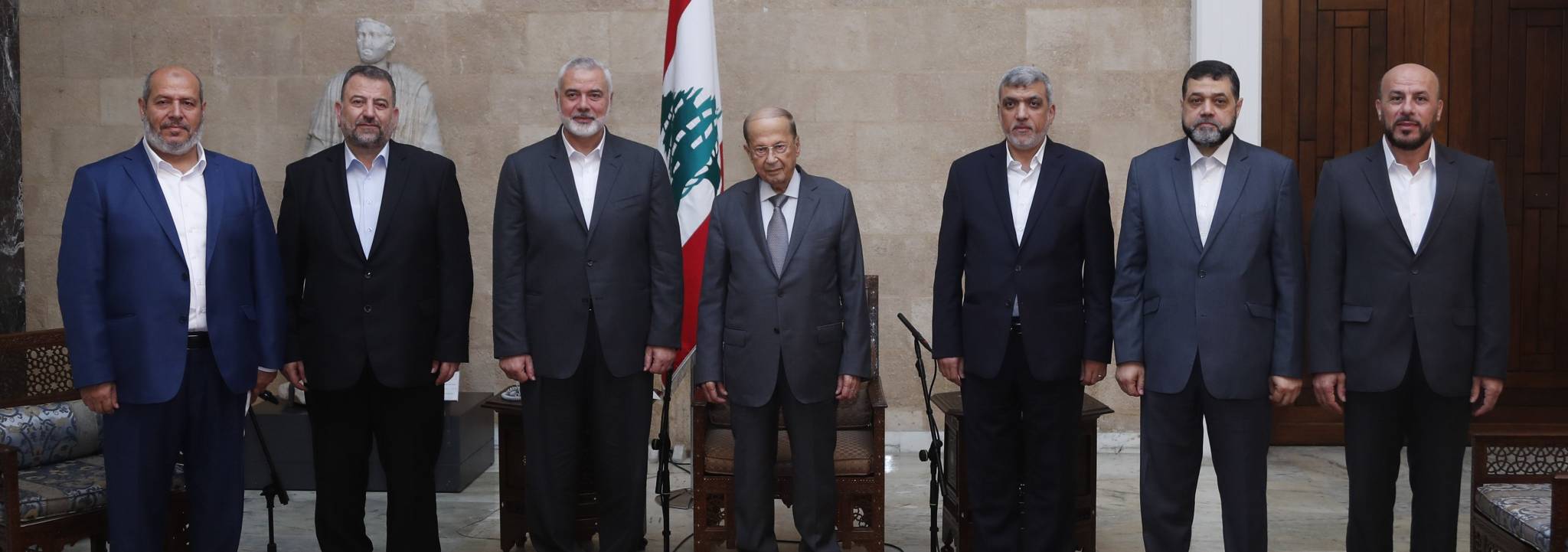 وفد حركة حماس في قصر بعبدا