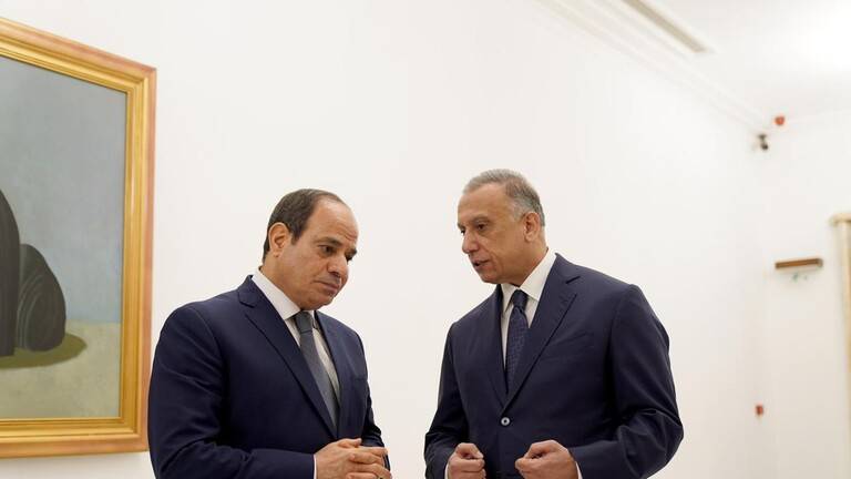 السيسي والكاظمي يجريان مباحثات ثنائية على هامش القمة الثلاثية المرتقبة