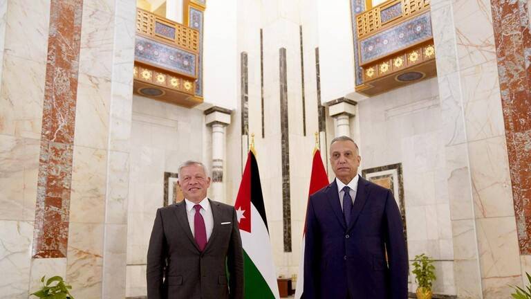 الكاظمي يستقبل الملك عبد الله الثاني في القصر الحكومي