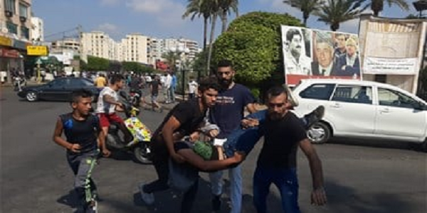 جرحى في اشكال عند ساحة الشهداء في صيدا