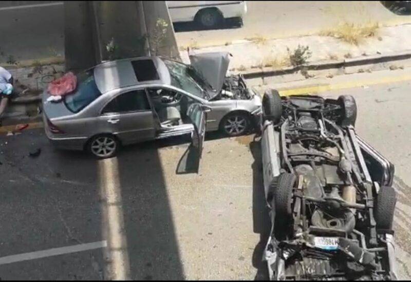 حادث سير مروع على اوتوستراد المدينة الرياضية
