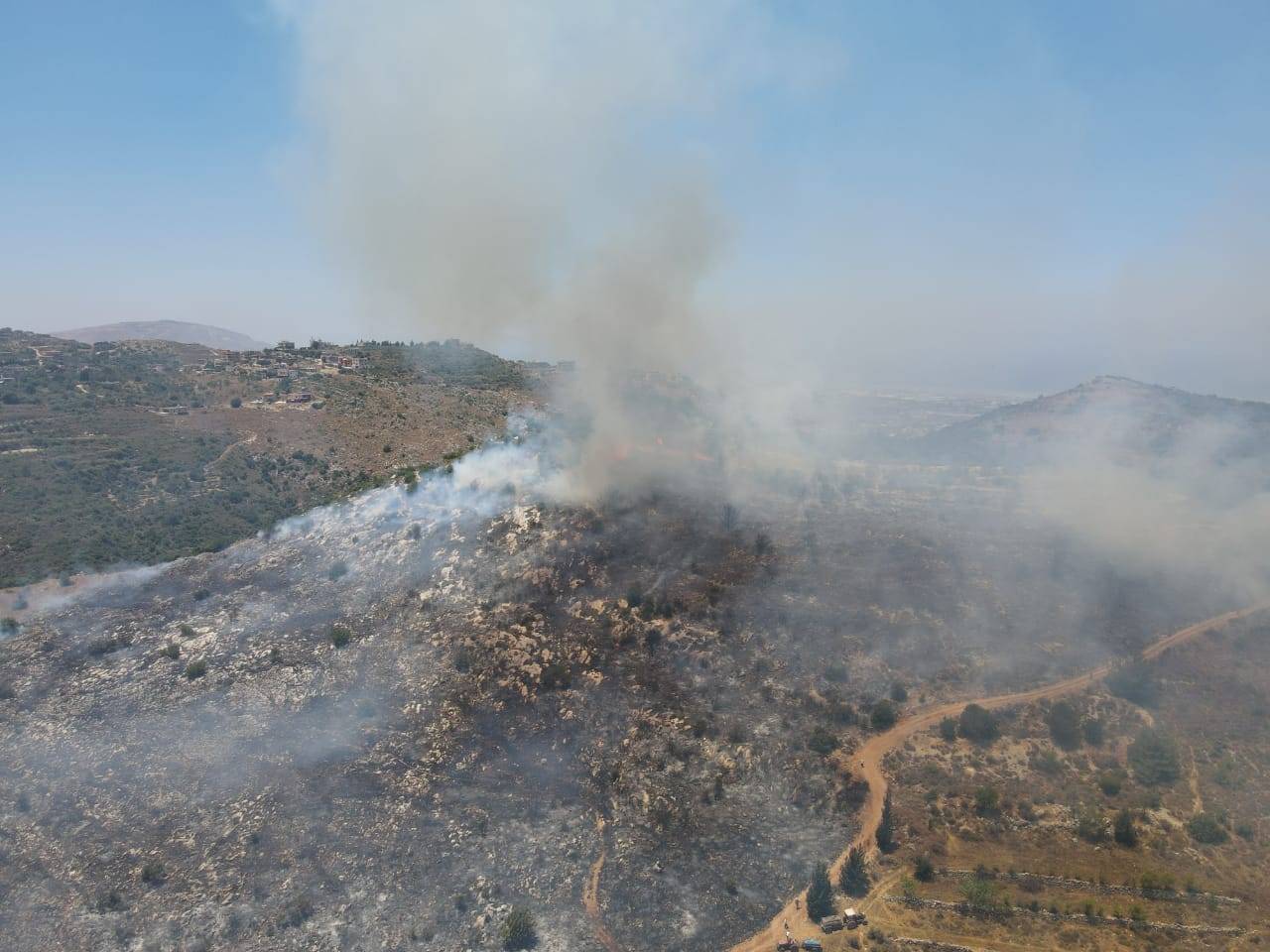 حريق كبير في خراج بزال العكارية