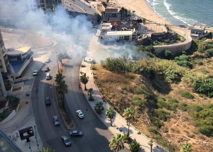 حريق في منطقة الروشة