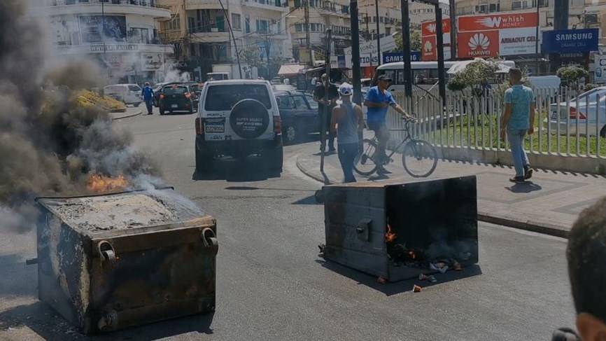 قطع الطريق في صيدا احتجاجا على انقطاع الكهرباء