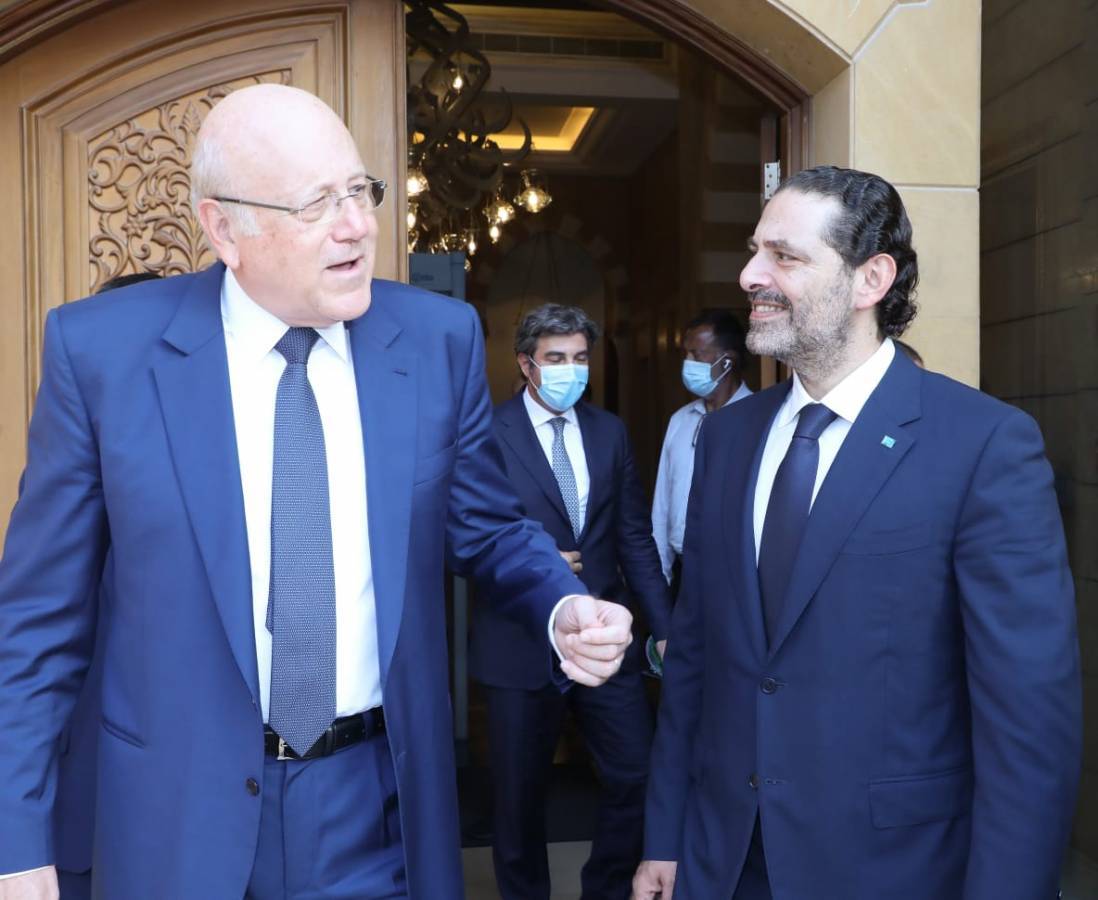 الحريري يستقبل الرئيس المكلف في بيت الوسط