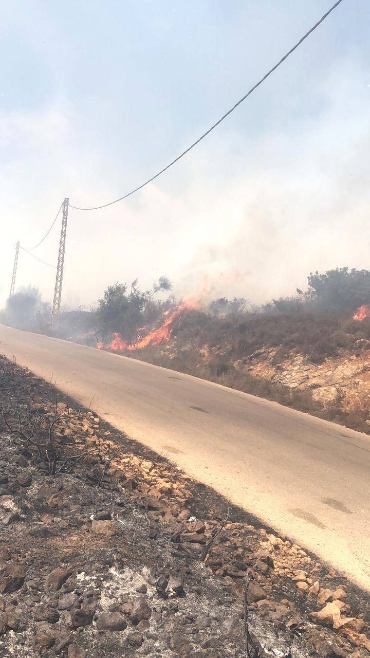 حريق كبير في خراج بلدة بينو