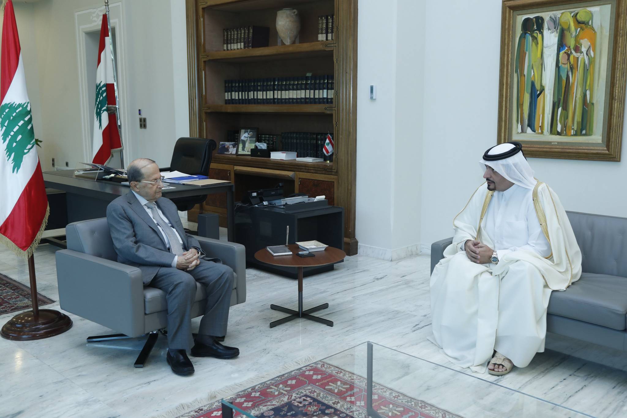 عون استقبل السفير القطري في زيارة وداعية