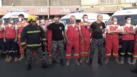 وقفة رمزية في ساحة النور وإطلاق صفارات الاطفاء والاسعاف
