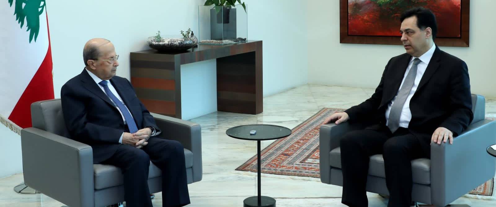 عون التقى دياب قبل اجتماع المجلس الأعلى للدفاع