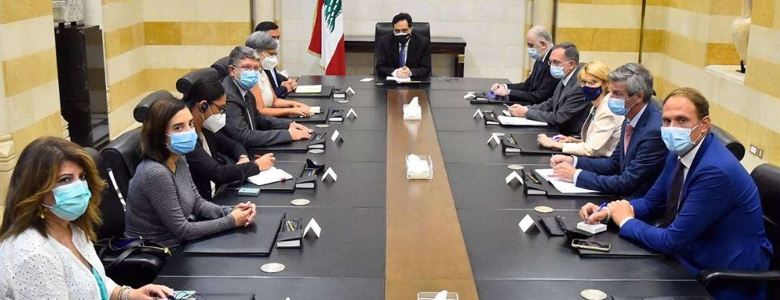دياب بحث مع الوفد الأوروبي الأوضاع العامة في لبنان