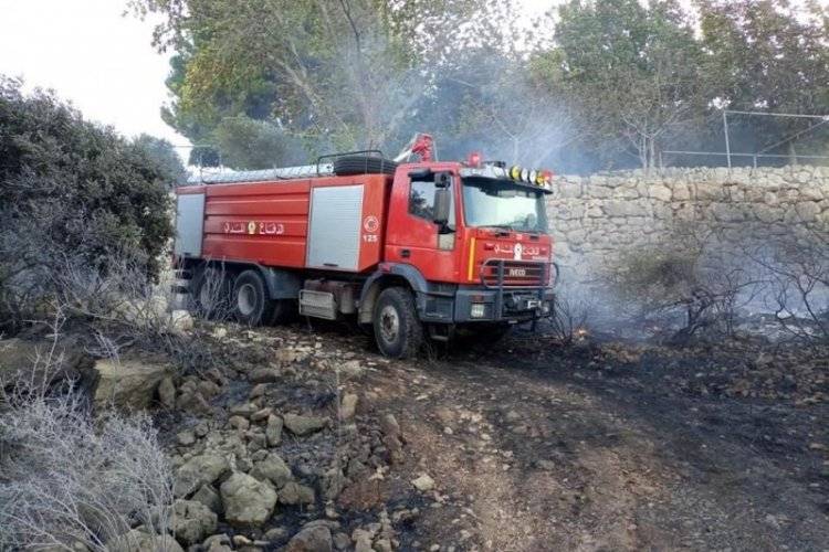 اخماد حريق في بنتاعل قرب عمود إرسال تابع لأوجيرو