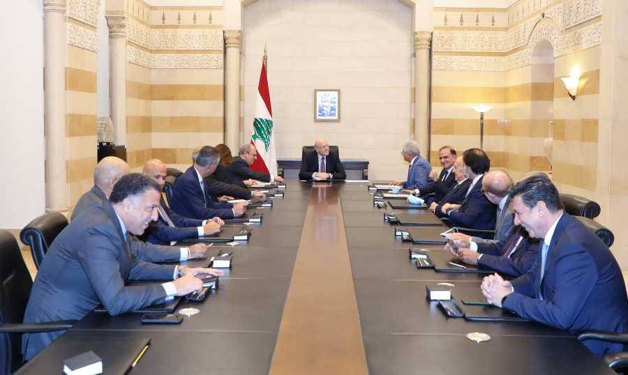 ميقاتي اجتمع مع وفد جمعية المصارف برئاسة سليم صفير لوضع خطة موحّدة للتعافي المالي والاقتصادي