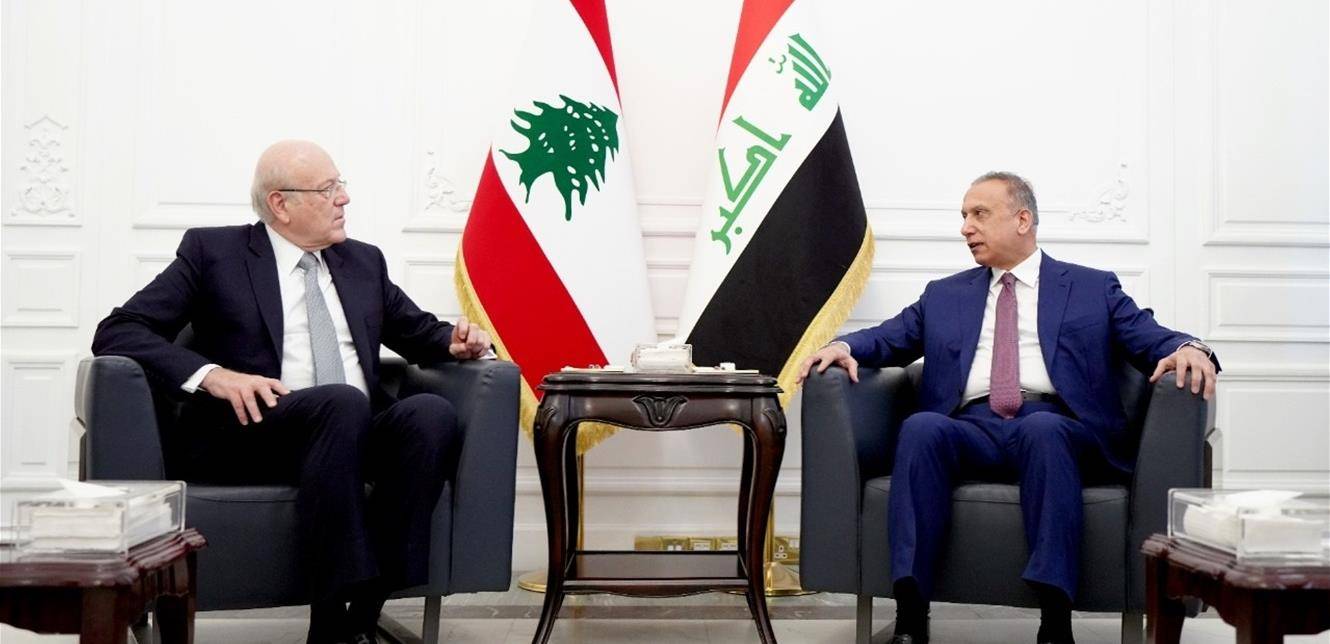 ميقاتي يبدأ محادثاته مع الكاظمي في بغداد