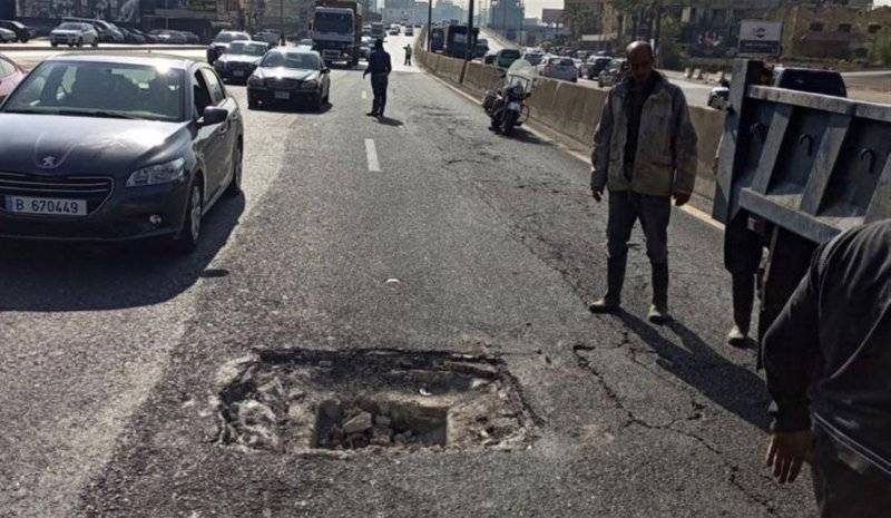 معالجة الحفرة على جسر انطلياس باتجاه جونية بشكل نهائي غدا