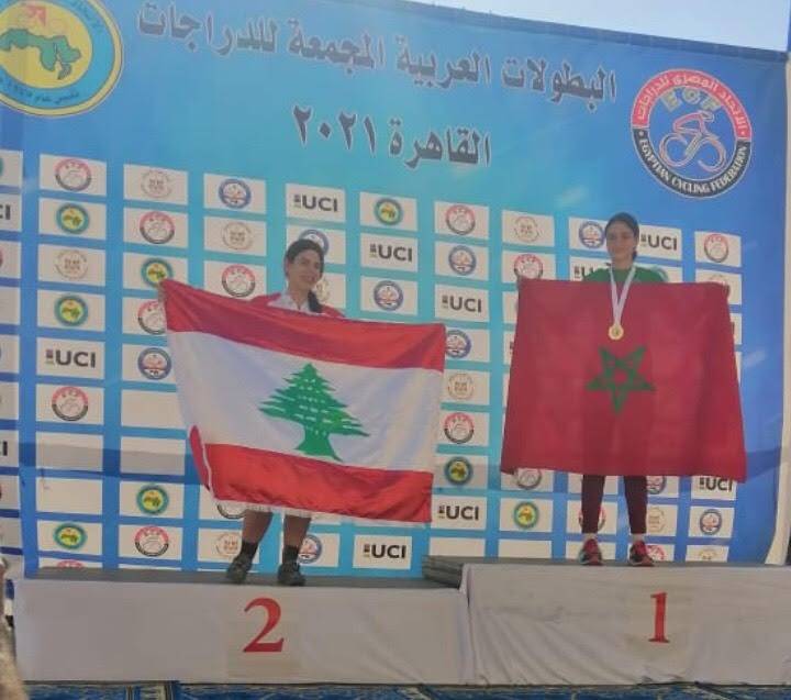 البطولة العربية للدراجات الهوائية
ميدالية فضية للبنانية مروى الحاج