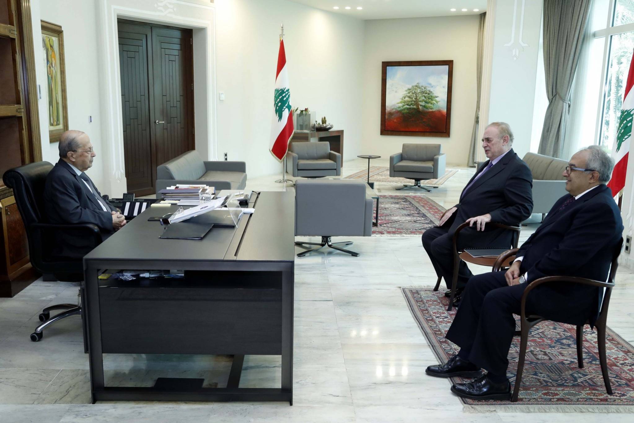 عون يعرض مع البستاني وغفري أوضاع منطقة الشوف