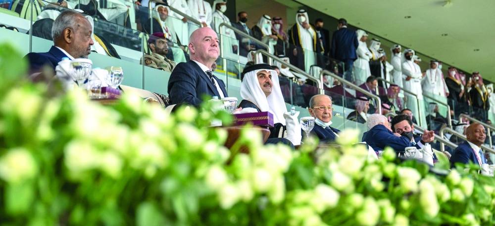 بالصورة -  الرئيس عون خلال افتتاح بطولة كأس العرب
