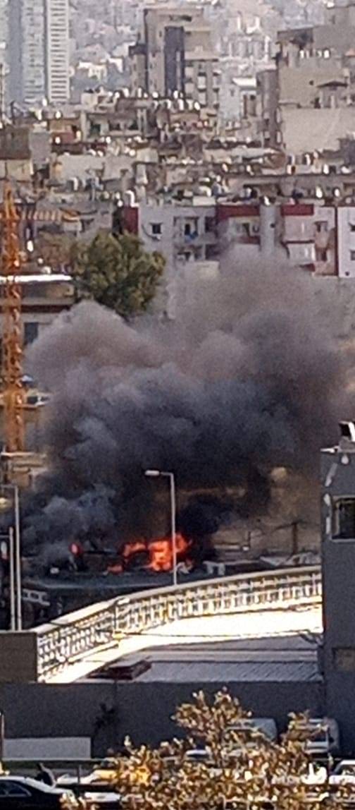 بالفيديو- حريق في الجسر الواطي على أطراف سوق الأحد
